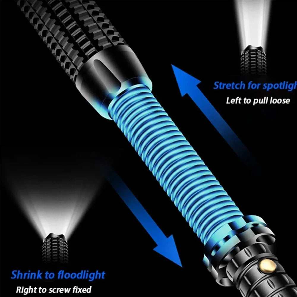 Linterna LED tipo bate de béisbol, de aleación de aluminio, enfocable y con zoom, superbrillante, para defensa personal, bastón táctico, linterna de emergencia.