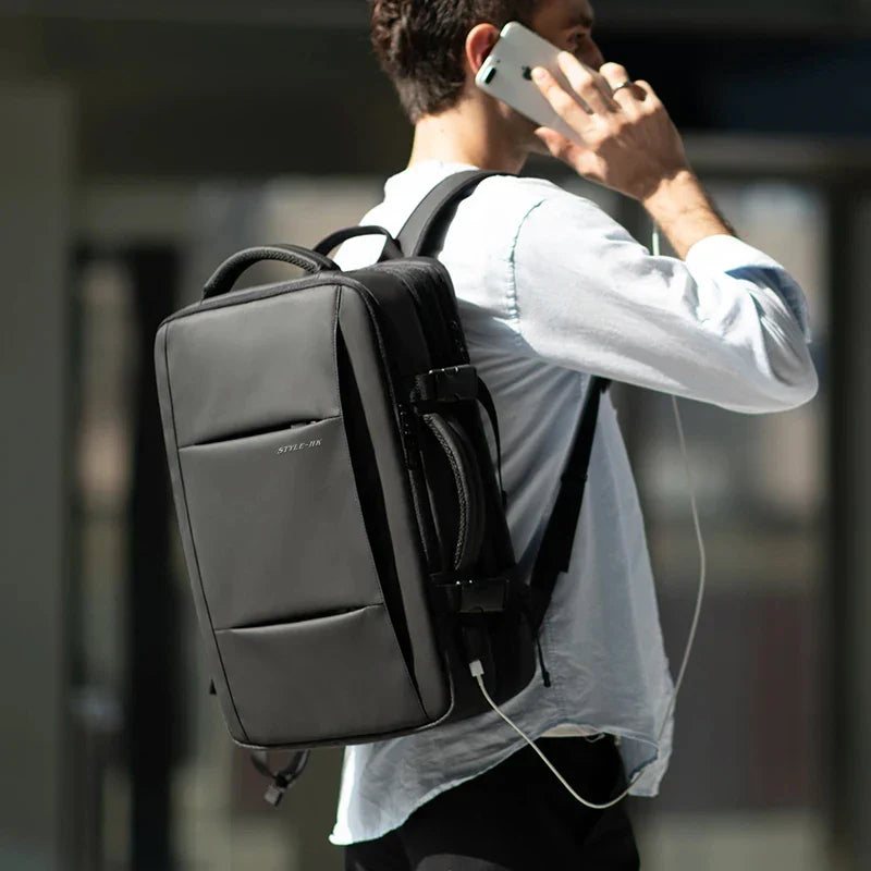 Mochila Heroic Knight para hombre, delgada, de negocios, con puerto de carga USB, ligera, para portátil de 15,6 pulgadas, resistente al agua, antirrobo, para uso diario, oficina, trabajo, universidad, viajes (negro)