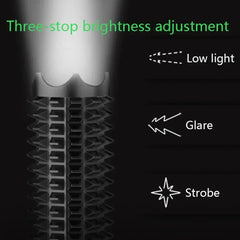 Linterna LED tipo bate de béisbol, de aleación de aluminio, enfocable y con zoom, superbrillante, para defensa personal, bastón táctico, linterna de emergencia.