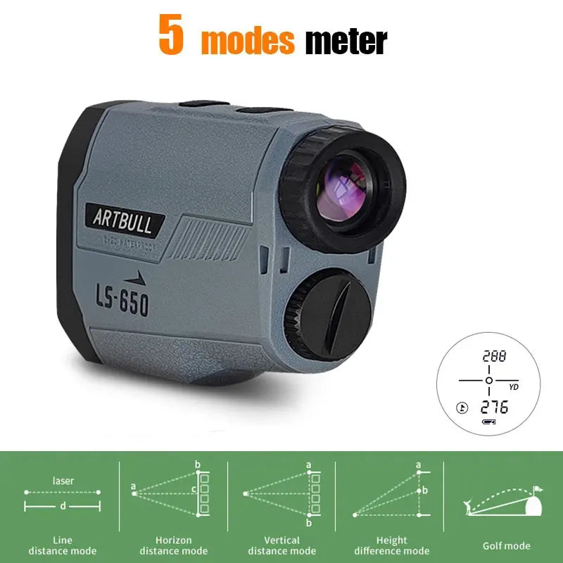 Telémetro láser para golf ARTBULL de 1000 m y 650 m, telescopio con pasador de inclinación y bloqueo de bandera, medidor de distancia para caza.