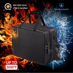 Fireproof Waterproof Document Organizer Bag – Expandable A4 File Folder with Handle, Zipper Pockets & Secure Storage