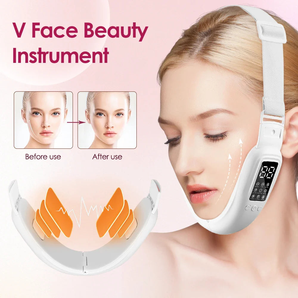 Dispositivo eléctrico para la papada y el contorno facial con 8 modos y 15 intensidades ajustables - Máquina inteligente para la papada y el contorno facial