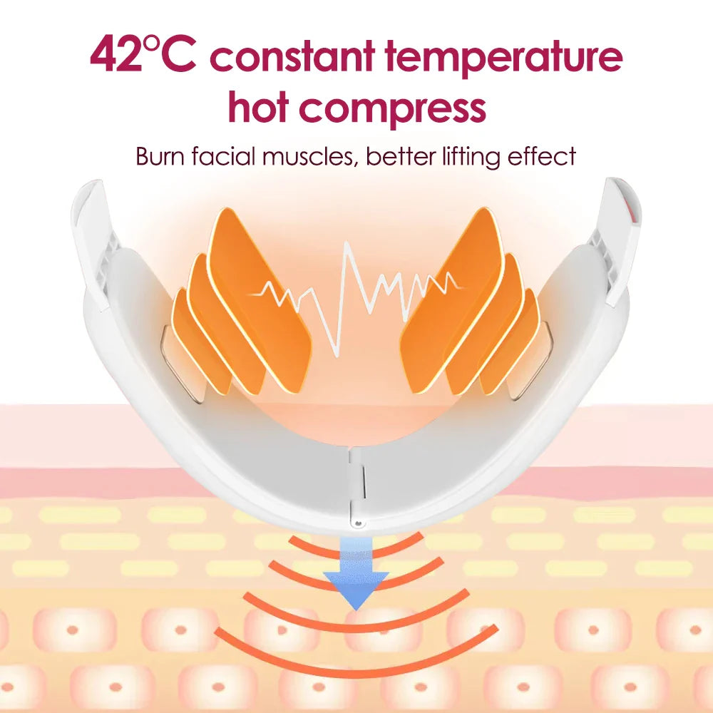 Dispositivo eléctrico para la papada y el contorno facial con 8 modos y 15 intensidades ajustables - Máquina inteligente para la papada y el contorno facial