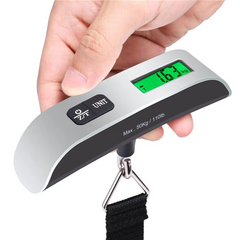 Portable Digital Luggage Scale 50kg/110lb with LCD Display – Hanging Baggage Weight Scale with Temperature Sensor & 1 Year Warranty Travel Tool