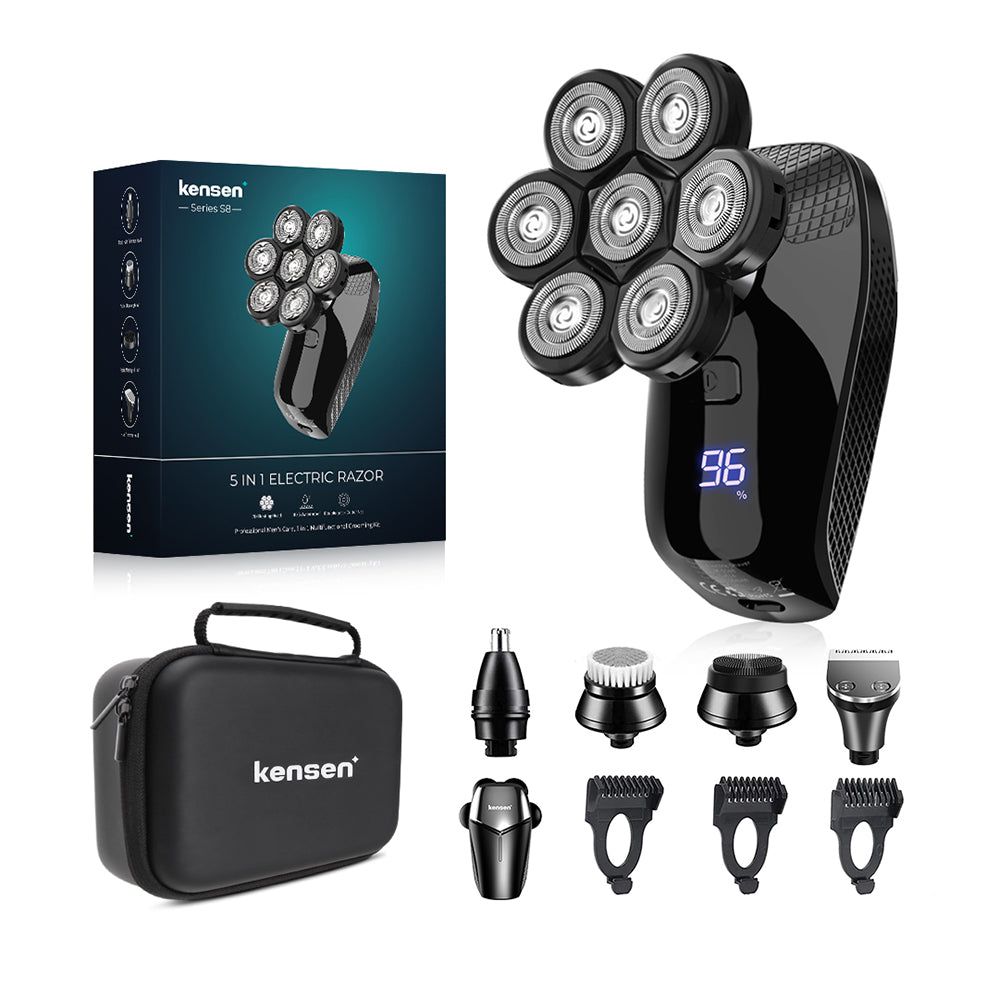 7D Electric Head Shaver for Bald Men – Magnetic Blades, Waterproof, Cordless Grooming Kit