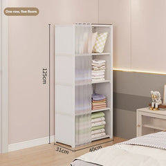 Armario sencillo a prueba de polvo de 5 o 6 capas para el hogar, dormitorio, dormitorio, armario de plástico multicapa para guardar ropa, juguetes, libros y escombros.