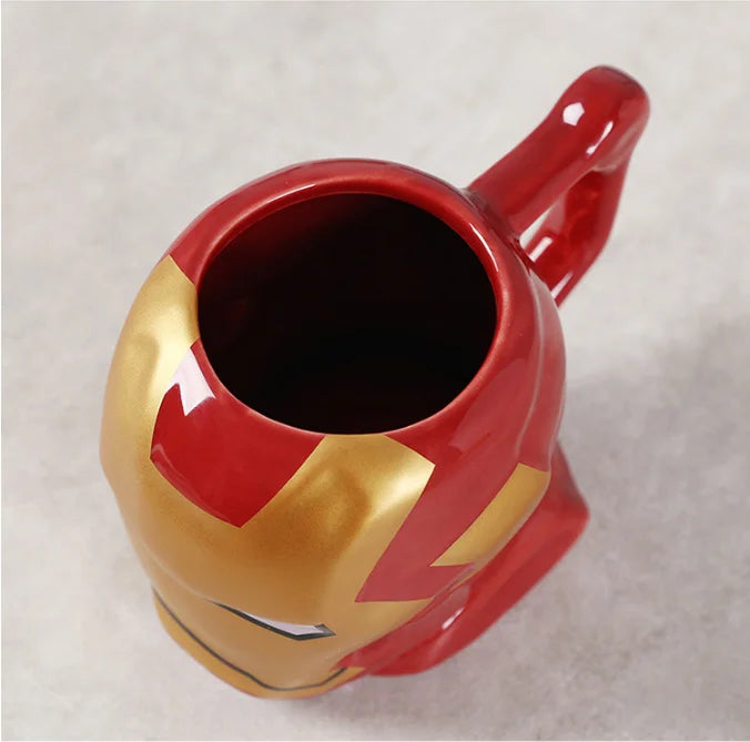 Marvel movie series peripheral Avengers Spider-Man Iron Man ceramic tea coffee mug, cartoon creative personalized water cup exquisite gift
