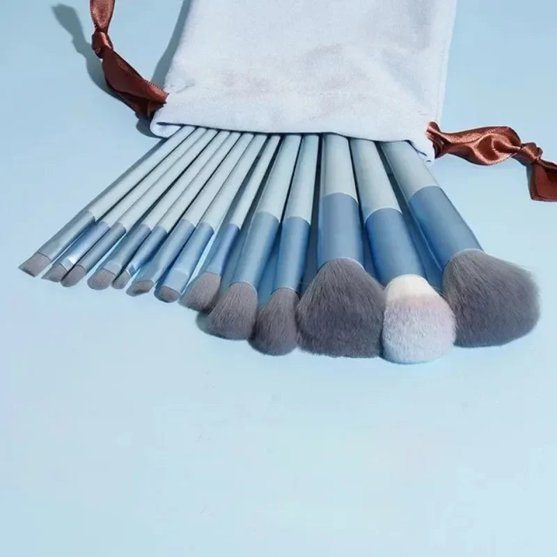 HEONYIRRY - Juego completo de 13 brochas de maquillaje, 3 colores, cerdas suaves, para mujer, base, sombra de ojos
