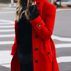 2024 Luxury Autumn Winter Long Sleeve New Slim-fit Woolen Coat Women's Coat