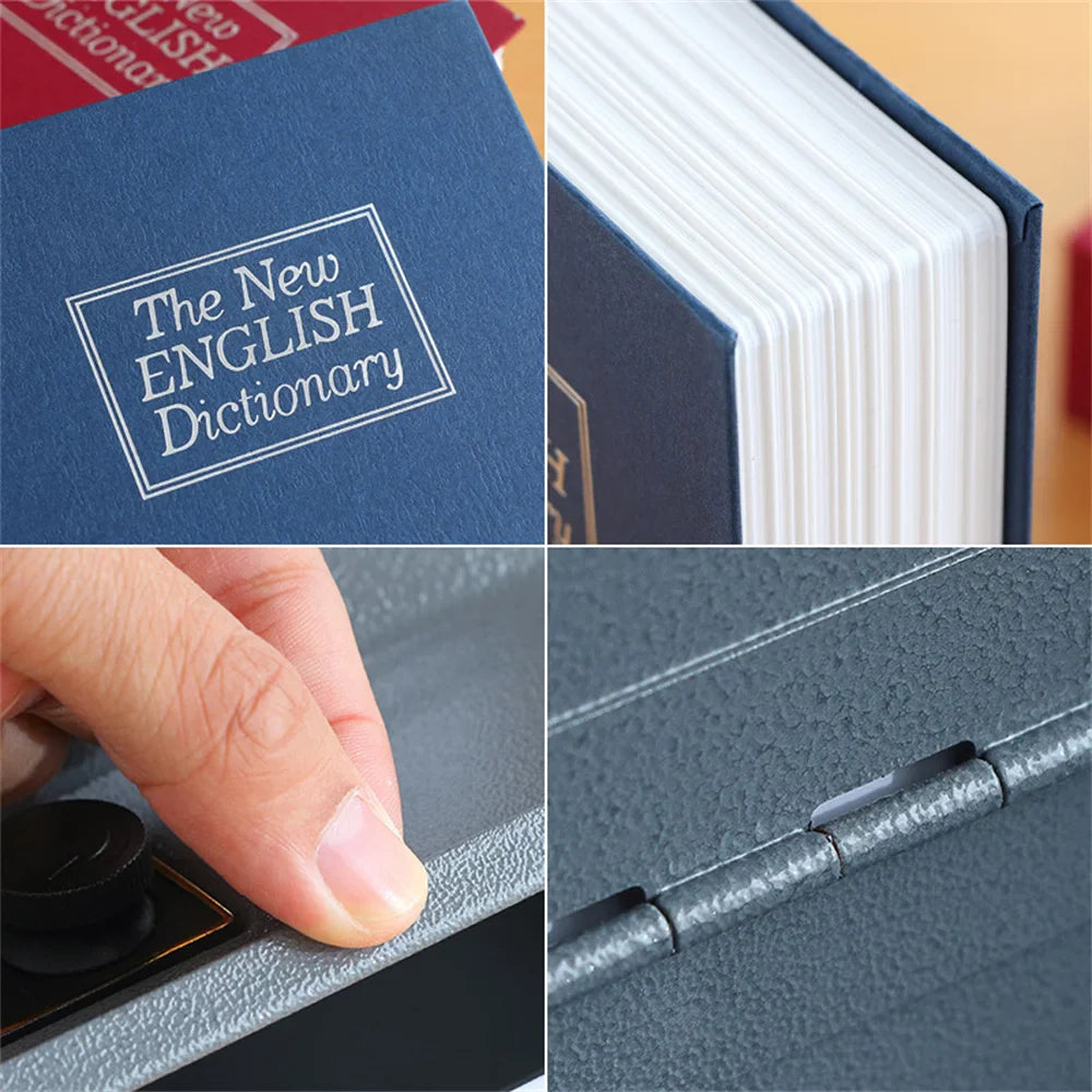 Mini libro diccionario caja de seguridad caja de llaves casillero dinero caja de seguridad con llave oculta efectivo billetes dinero monedas almacenamiento joyas caja de seguridad regalo