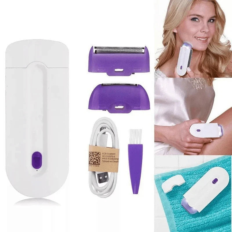 Depiladora portátil e indolora de tacto suave y sedoso, recargable, ideal para cualquier parte del cuerpo. Regalo perfecto para mujeres, Navidad y Día de la Madre.