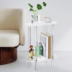 Mesa auxiliar de sofá, mesa de té transparente, mesa auxiliar, armario de almacenamiento de acrílico, mesitas de noche, mesa de centro de acrílico para decoración del hogar