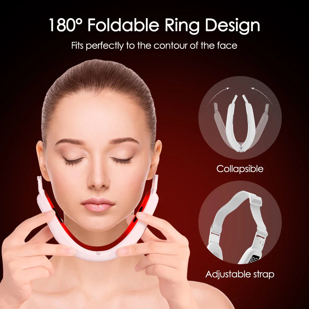 Dispositivo eléctrico para la papada y el contorno facial con 8 modos y 15 intensidades ajustables - Máquina inteligente para la papada y el contorno facial