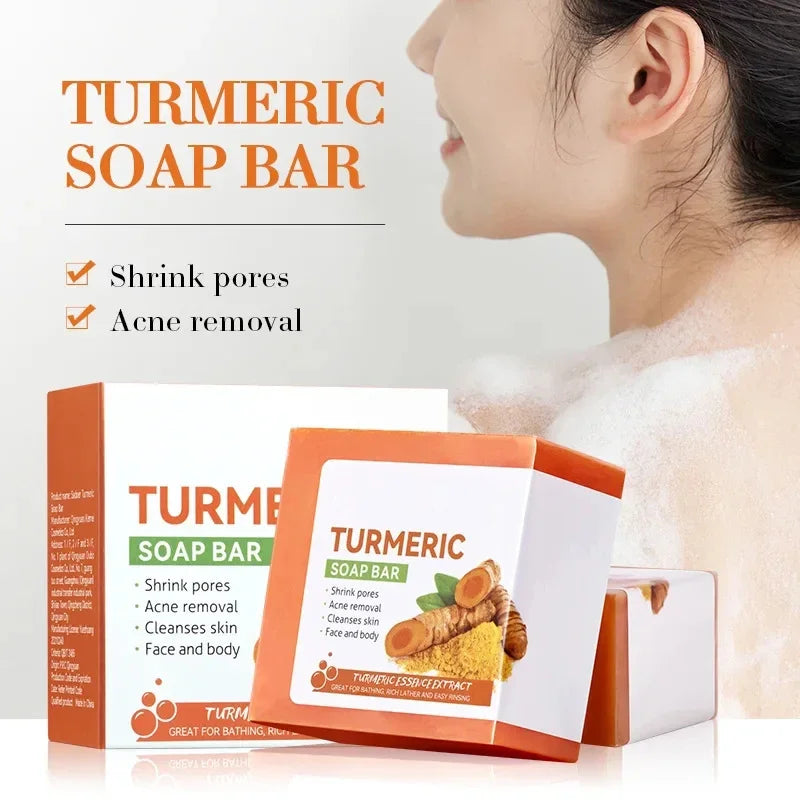 Jabón de cúrcuma hecho a mano, limpieza corporal, aclaramiento de axilas oscuras, limpiadores corporales, jabón facial iluminador, cuidado de la piel delicada, belleza