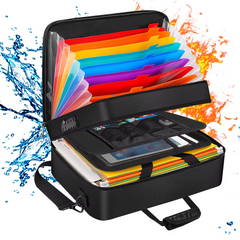 Fireproof Waterproof Document Organizer Bag – Expandable A4 File Folder with Handle, Zipper Pockets & Secure Storage
