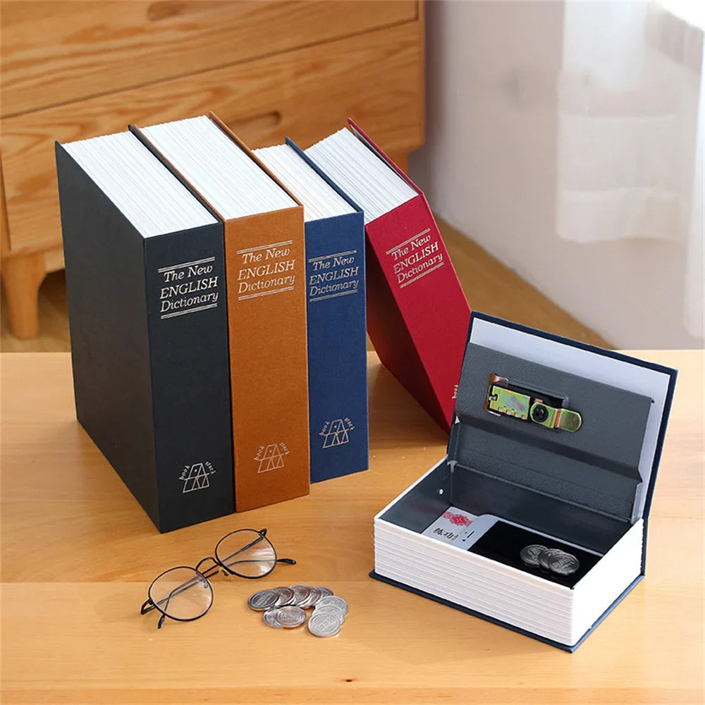 Mini libro diccionario caja de seguridad caja de llaves casillero dinero caja de seguridad con llave oculta efectivo billetes dinero monedas almacenamiento joyas caja de seguridad regalo