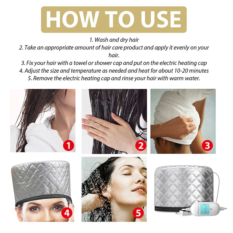 Gorro láser para regeneración capilar, reparación de daños, antifrizz y masaje del cuero cabelludo