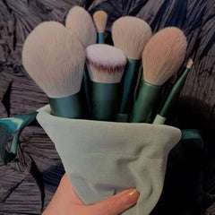 HEONYIRRY - Juego completo de 13 brochas de maquillaje, 3 colores, cerdas suaves, para mujer, base, sombra de ojos