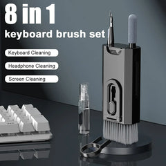Kit de limpieza electrónica 8 en 1, limpiador de pantalla, cepillo de limpieza multifuncional para auriculares, teclado, portátil, teléfono, PC, monitor, cámara