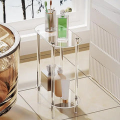 Mesa auxiliar de sofá, mesa de té transparente, mesa auxiliar, armario de almacenamiento de acrílico, mesitas de noche, mesa de centro de acrílico para decoración del hogar