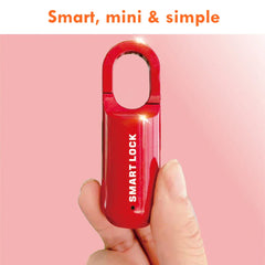 Mini candado de huella dactilar inteligente sin llave para mochilas, taquillas de gimnasio, maletas, mochilas, oficinas, etc. (negro/rojo)