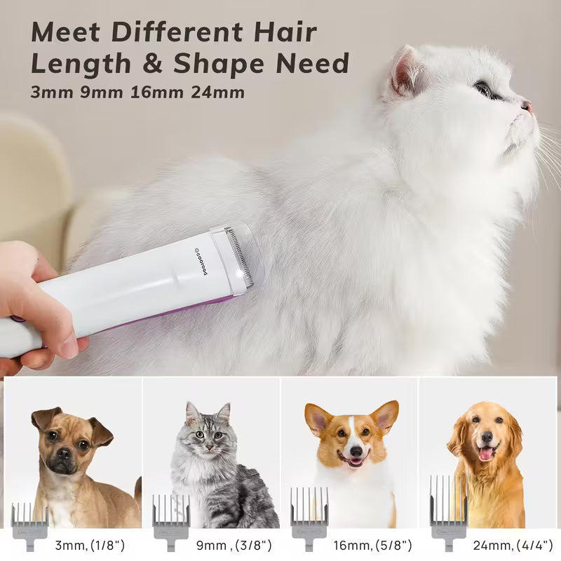 GEOOROOD PET 4-in-1 Dog Grooming Vacuum Kit
