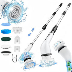 9-in-1 Electric Spin Cleaning Brush with Telescopic Handle & LED Display | USB Rechargeable Multi-Surface Scrubber for Bathroom, Kitchen, Car & Home