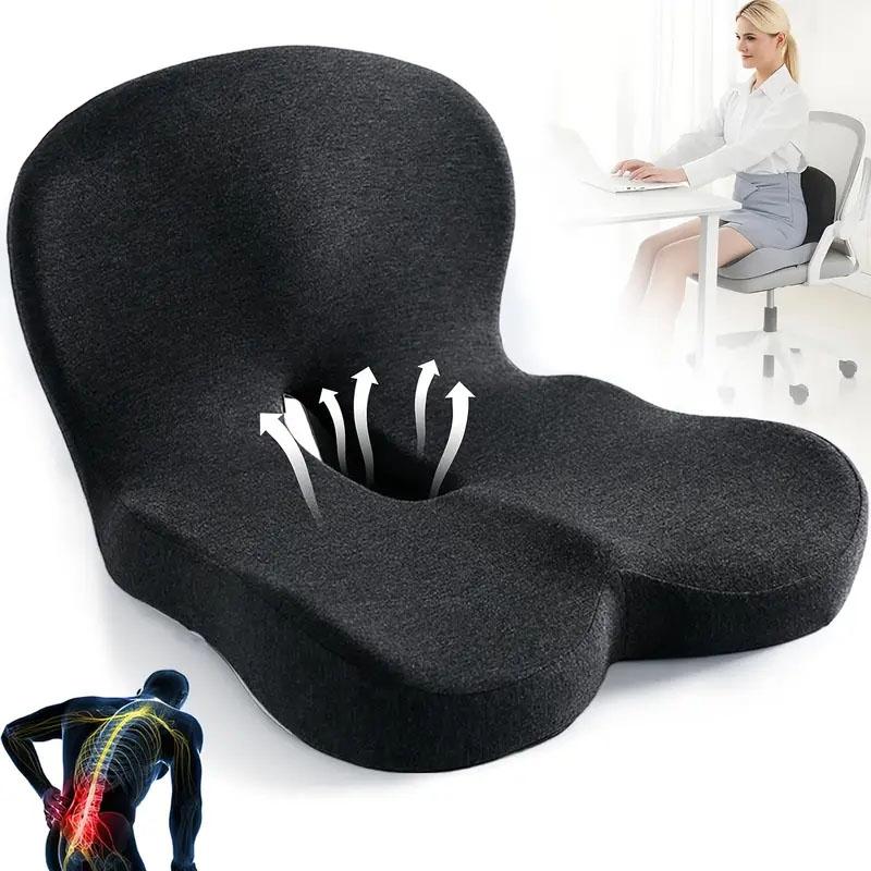 Memory Foam Lumbar Support Cushion – Ergonomic Car Seat & Office Chair Back Pillow
