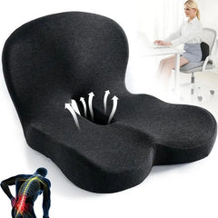 Memory Foam Lumbar Support Cushion – Ergonomic Car Seat & Office Chair Back Pillow