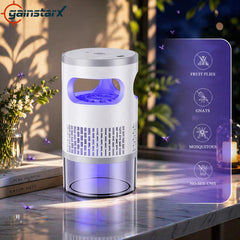 Plug-in bug trap with collection chamber for mosquitoes and fruit flies