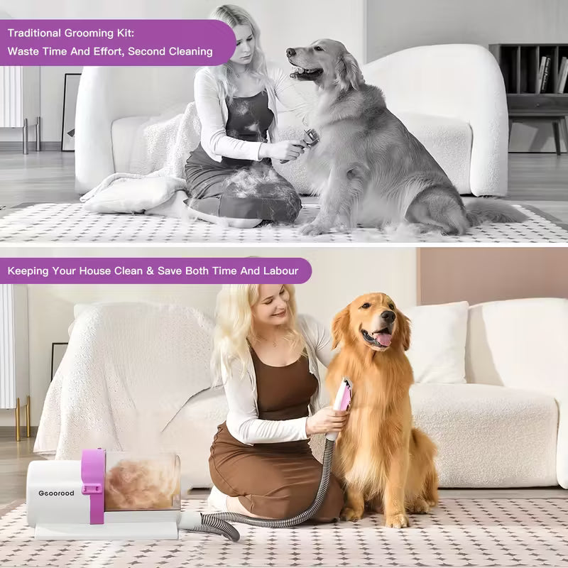 GEOOROOD PET 4-in-1 Dog Grooming Vacuum Kit
