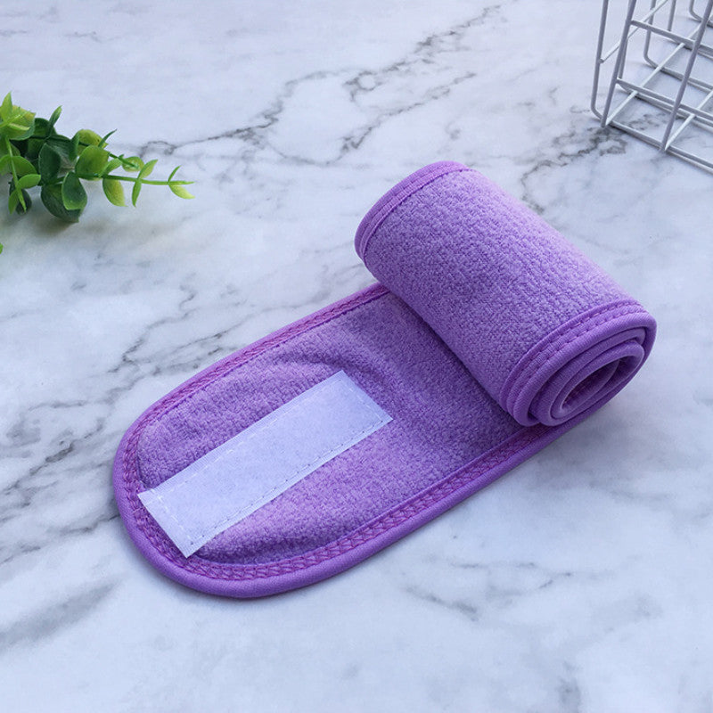 4 unidades de diademas faciales de spa, banda para la cabeza de ballena, toalla elástica de tela de rizo con cinta adhesiva mágica para baño, maquillaje y deporte, 8,9 cm de ancho (blanco)