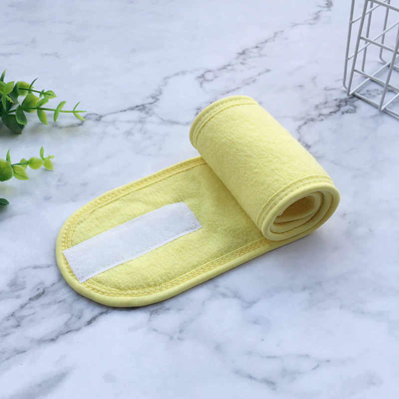 4 unidades de diademas faciales de spa, banda para la cabeza de ballena, toalla elástica de tela de rizo con cinta adhesiva mágica para baño, maquillaje y deporte, 8,9 cm de ancho (blanco)